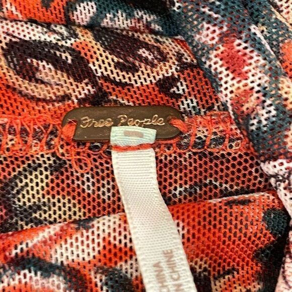 Free People Multicolor All Dolled Up Mesh Floral Long Sleeve Blouse Size M - Picture 9 of 11